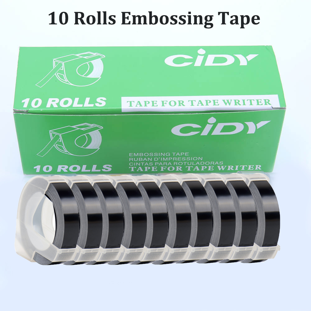 Typewriter Ribbon Roll - 10Rolls 3D Embossing Tape Refill for