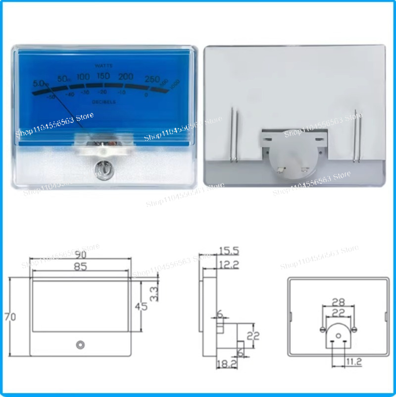 TN-90 Type Blue Backlight VU L - Analog Meter Gauge recension och pris