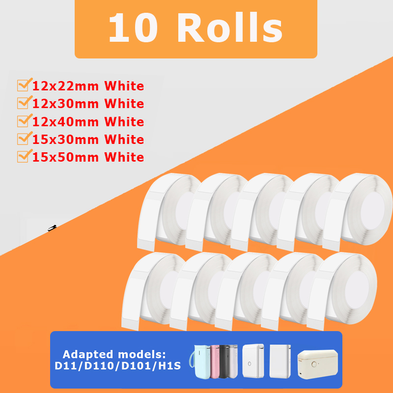 10 Rolls NiiMBOT D110 D11 D101 - Typewriter Ribbon Roll recension och pris