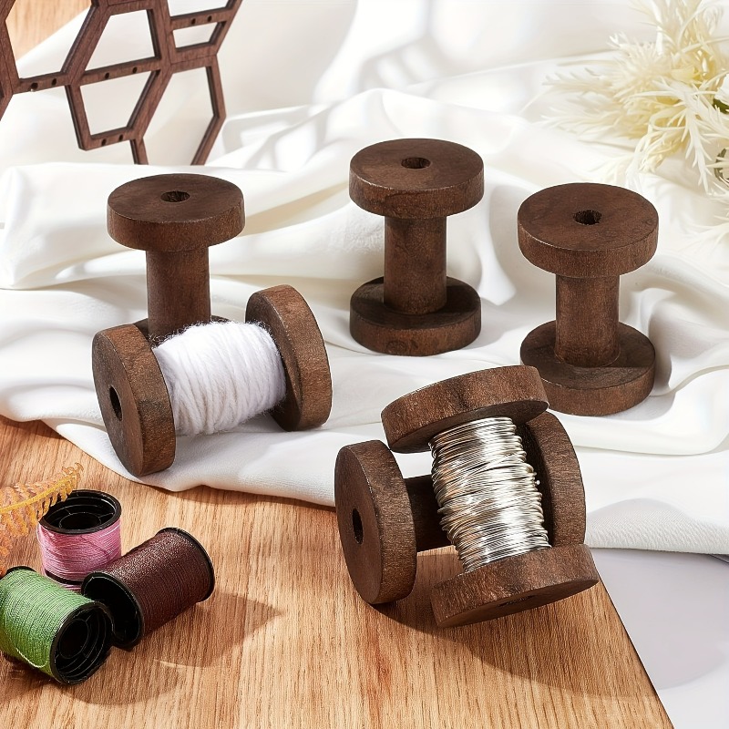 6Pcs Vintage Wooden Spools DIY - Typewriter Ribbon Roll recension och pris