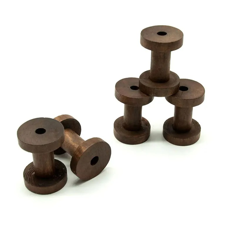 6Pcs Vintage Wooden Spools DIY - Typewriter Ribbon Roll recension och pris
