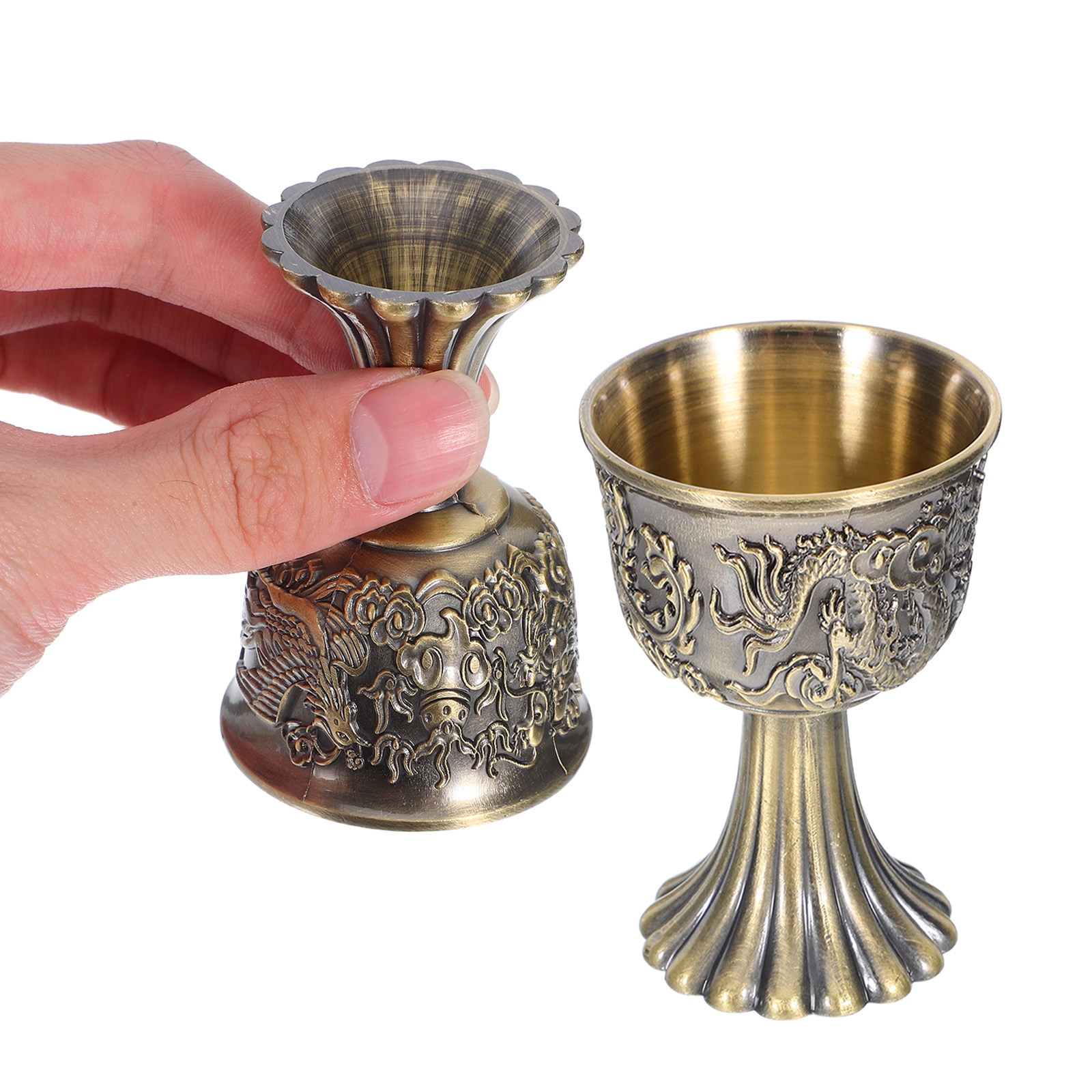 2Pcs Vintage Medieval Dragon P - Collectible Vintage Wine recension och pris