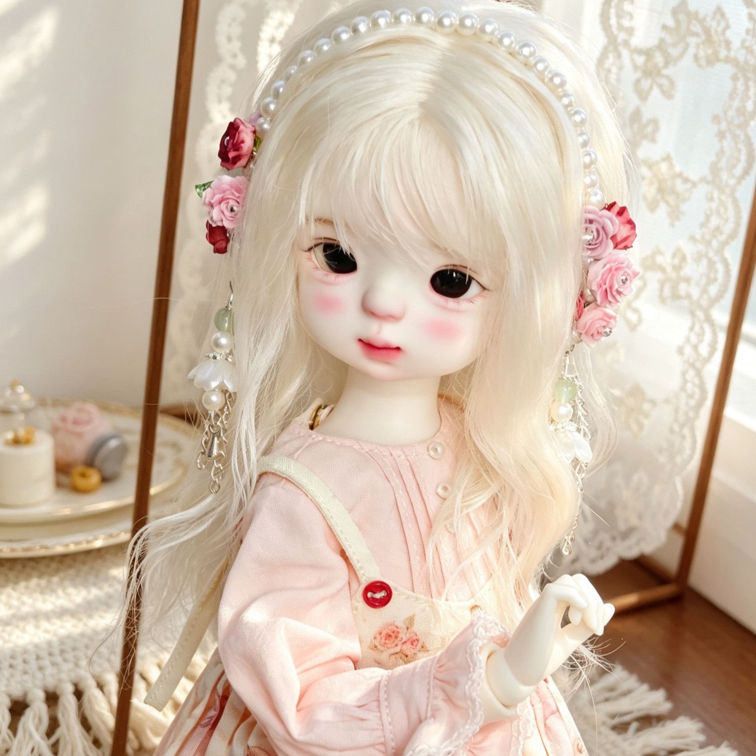 Hand Made Pearl Flower Doll He - Vintage Collectible Accessories recension och pris